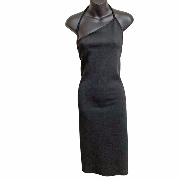 Zara Black Asymmetrical Spaghetti Strap Midi Dress‎ - Picture 9 of 9